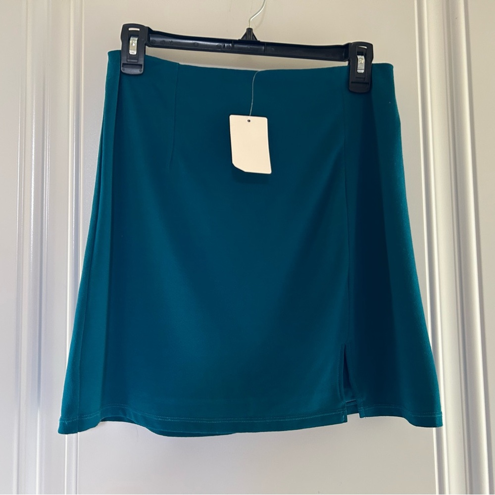Lover Fire Teal A-Line Mini Women's Skirt in Size Medium